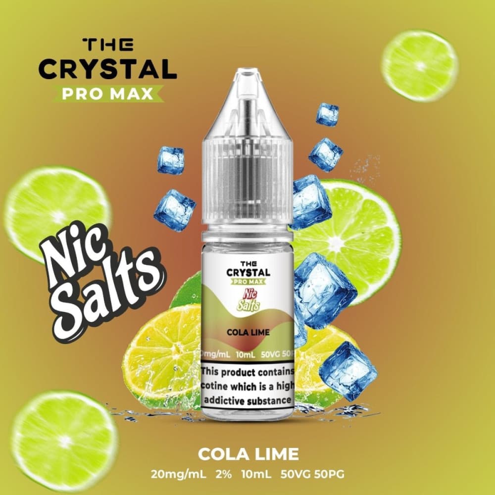 Cola Lime / 20mg The Crystal Pro Max Vape Nic Salts 10ml - Box of 10