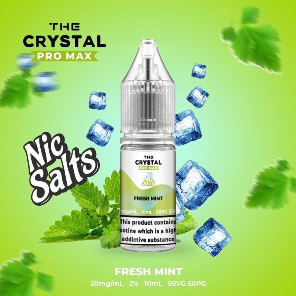 Fresh Mint / 20mg The Crystal Pro Max Vape Nic Salts 10ml - Box of 10
