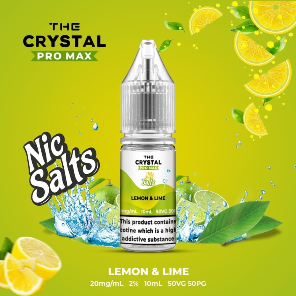 Lemon Lime / 20mg The Crystal Pro Max Vape Nic Salts 10ml - Box of 10