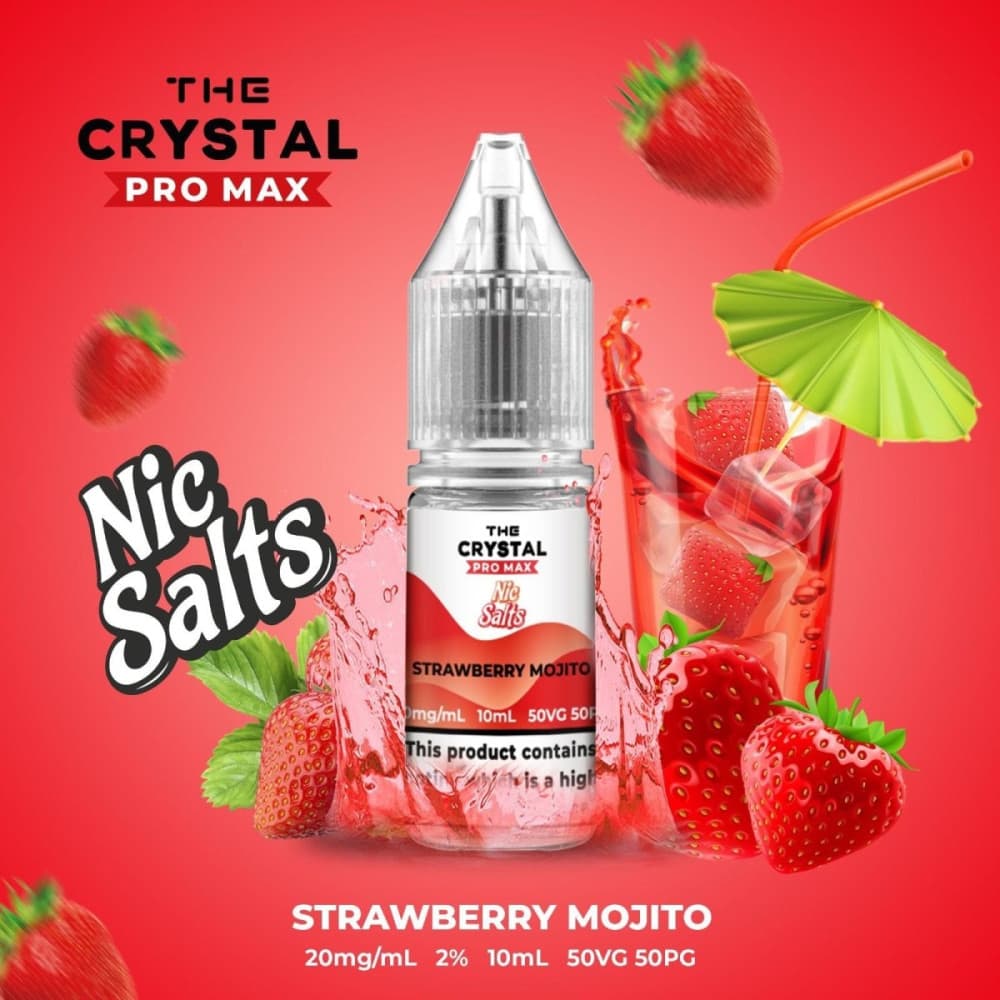 Strawberry Mojito / 20mg The Crystal Pro Max Vape Nic Salts 10ml - Box of 10