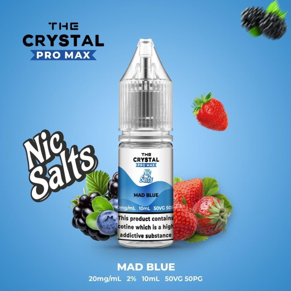 Mad Blue / 20mg The Crystal Pro Max Vape Nic Salts 10ml - Box of 10