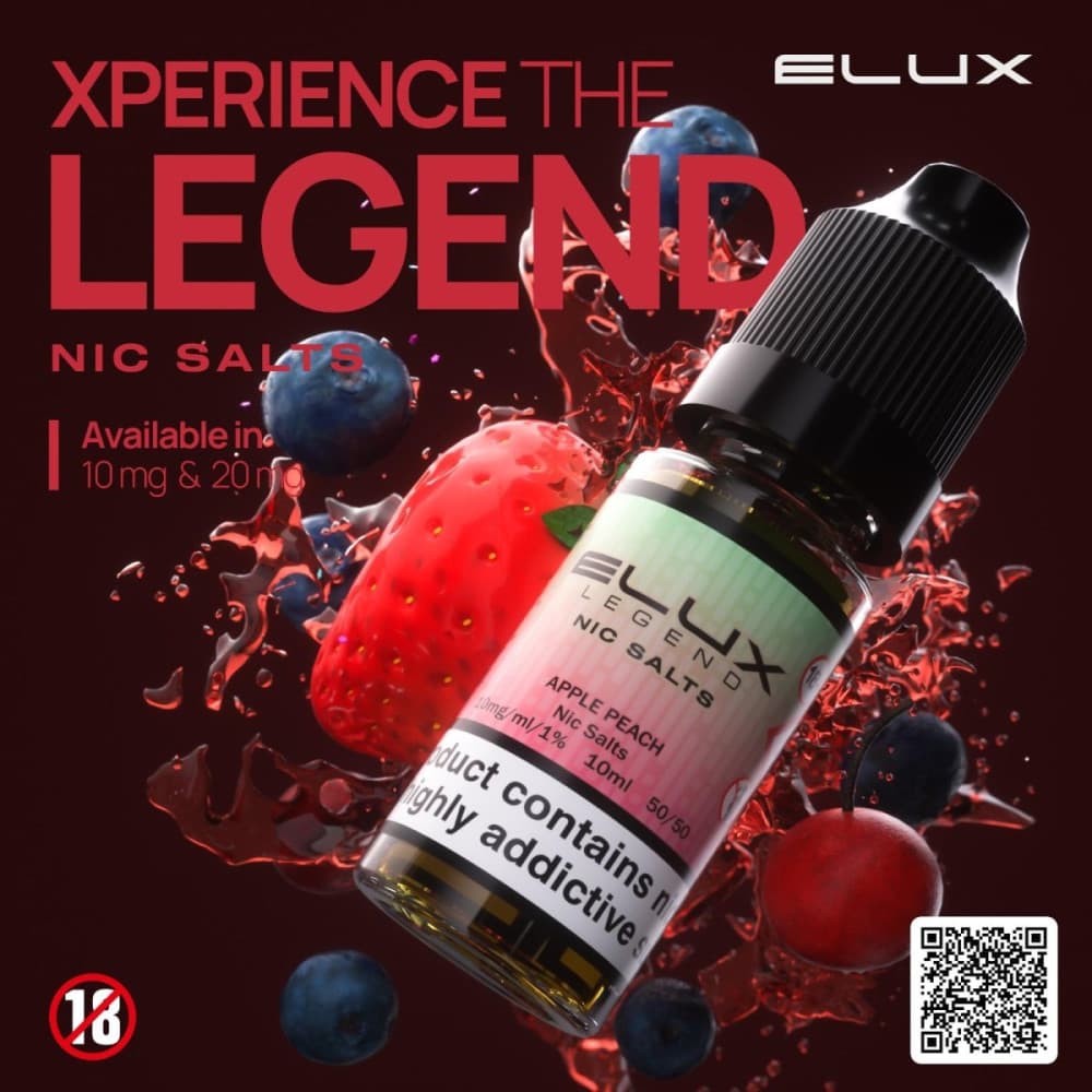 Apple Peach / 10mg Elux Legend Nic Salt-10ml E-liquids - Box of 10