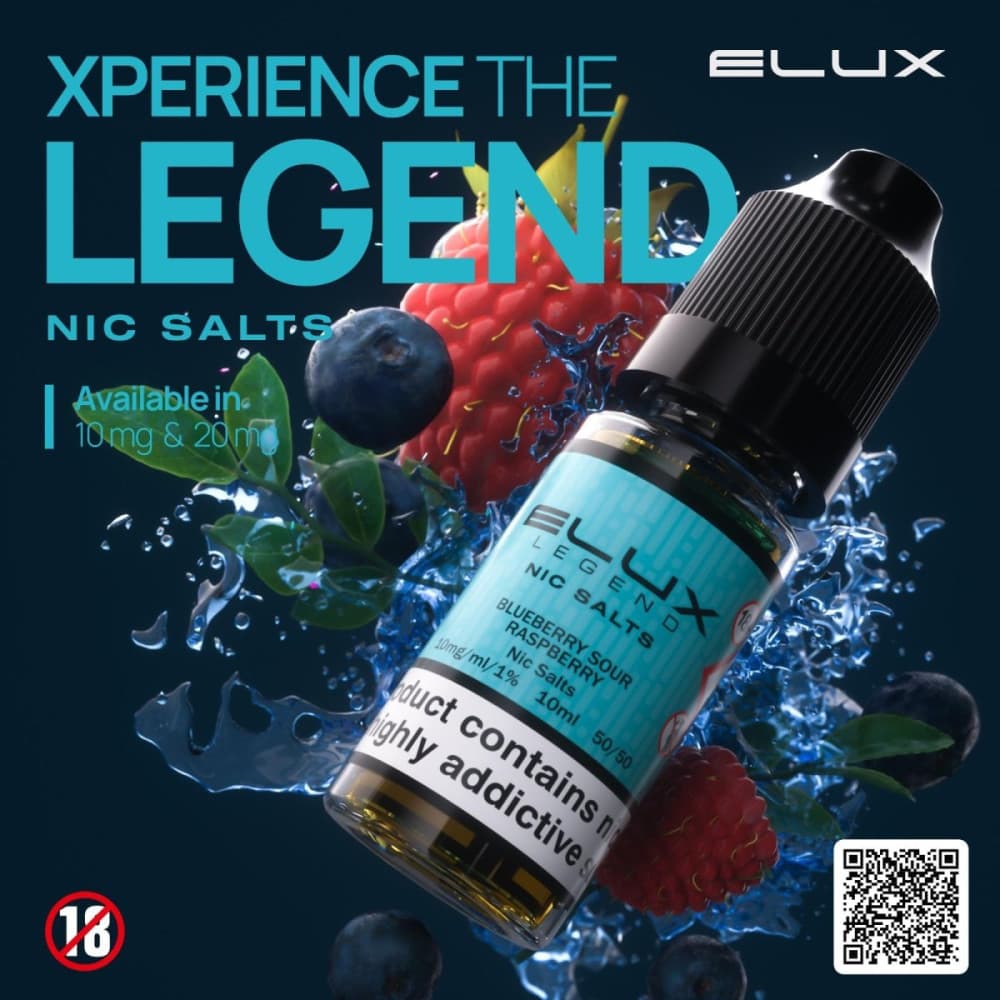 Blue Sour Raspberry / 10mg Elux Legend Nic Salt-10ml E-liquids - Box of 10