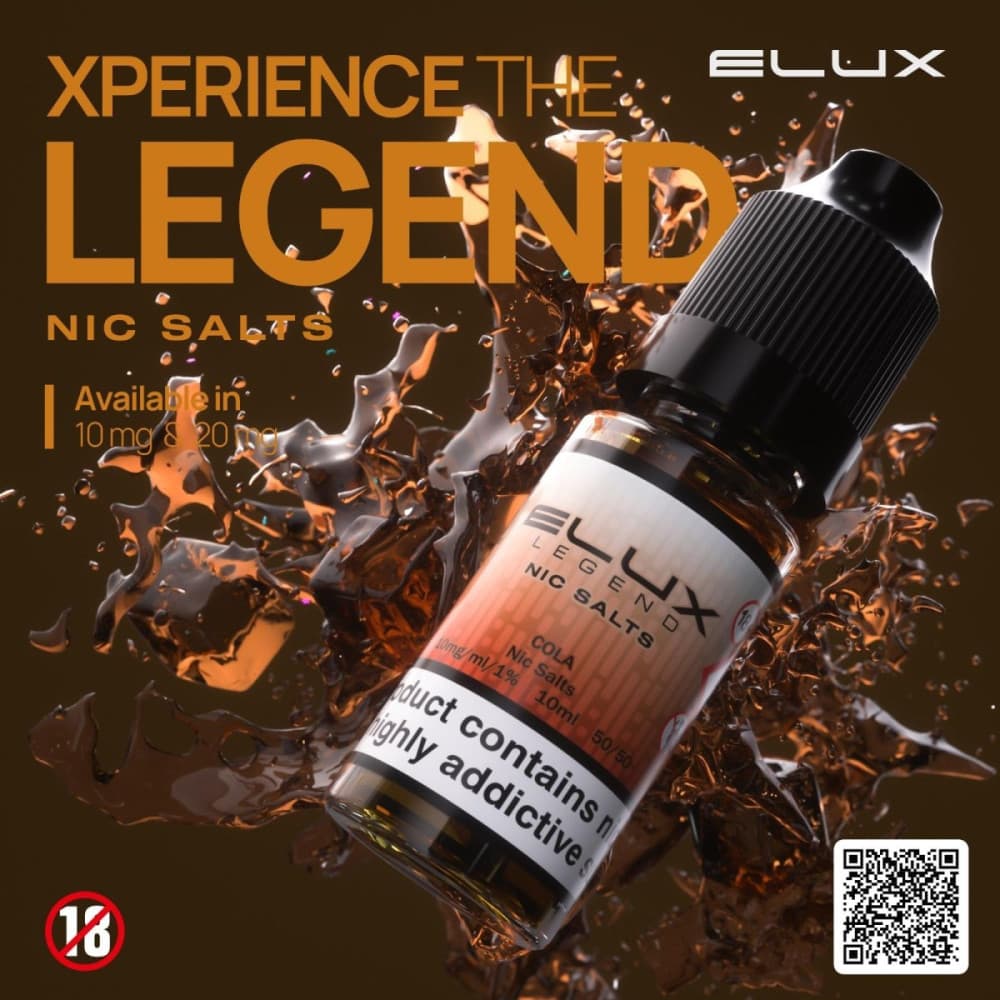 Cola / 10mg Elux Legend Nic Salt-10ml E-liquids - Box of 10