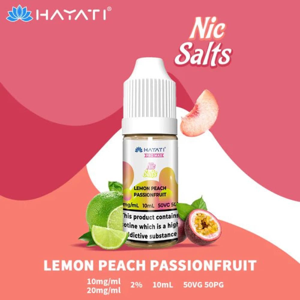 10mg / Lemon Peach Passionfruit Hayati Pro Max Nic Salts