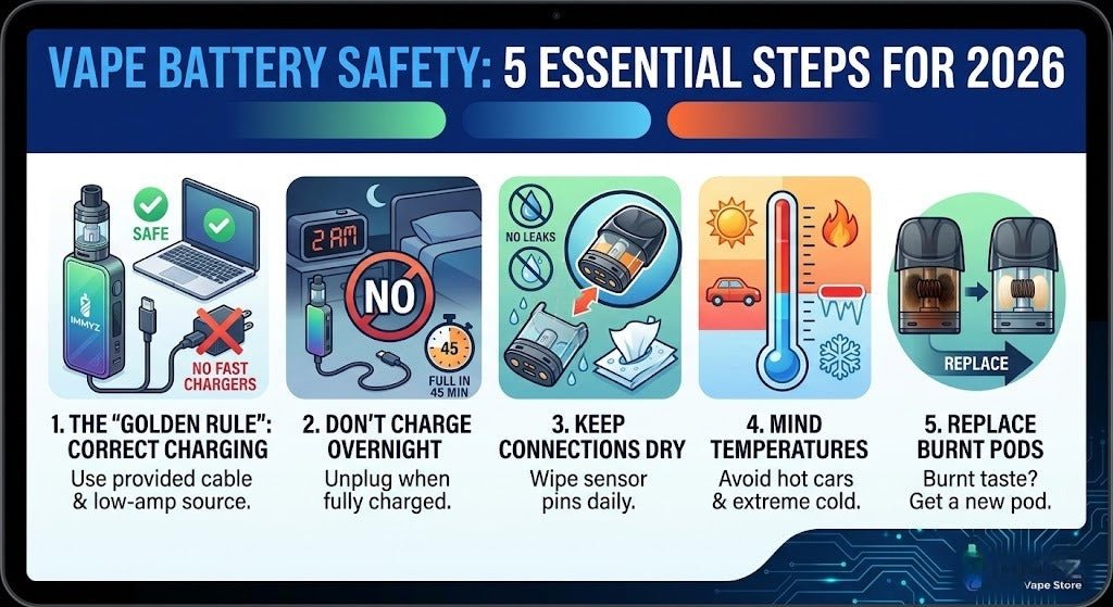 Vaping Safely in 2026: The Ultimate Guide to Battery Care and Maintenance