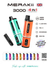 4 in 1 Merakii 3000 Puffs Disposable Vape Pod System Kit - IMMYZ