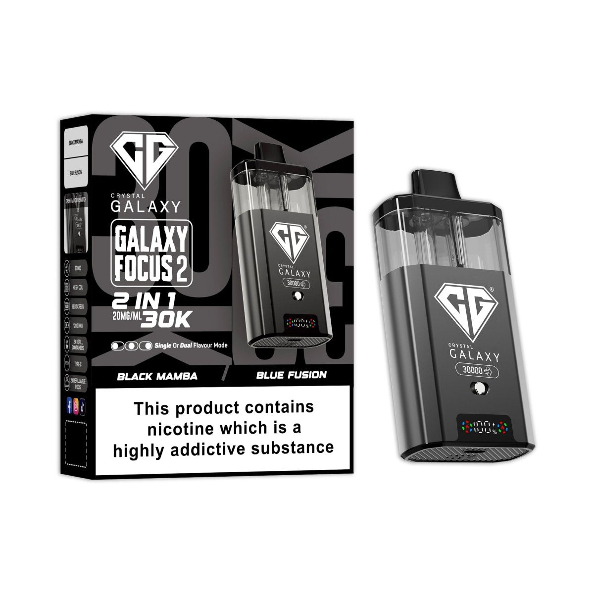 Crystal Galaxy Focus 2 Prefilled 2 in 1 Pod Kit - IMMYZ