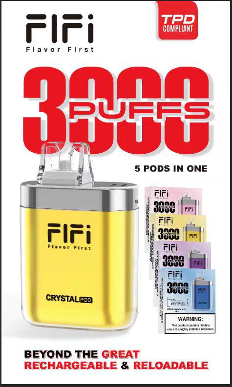 FiFi Crystal Pod 3000 Puffs Disposable Vape Pod 5 in 1 - IMMYZ