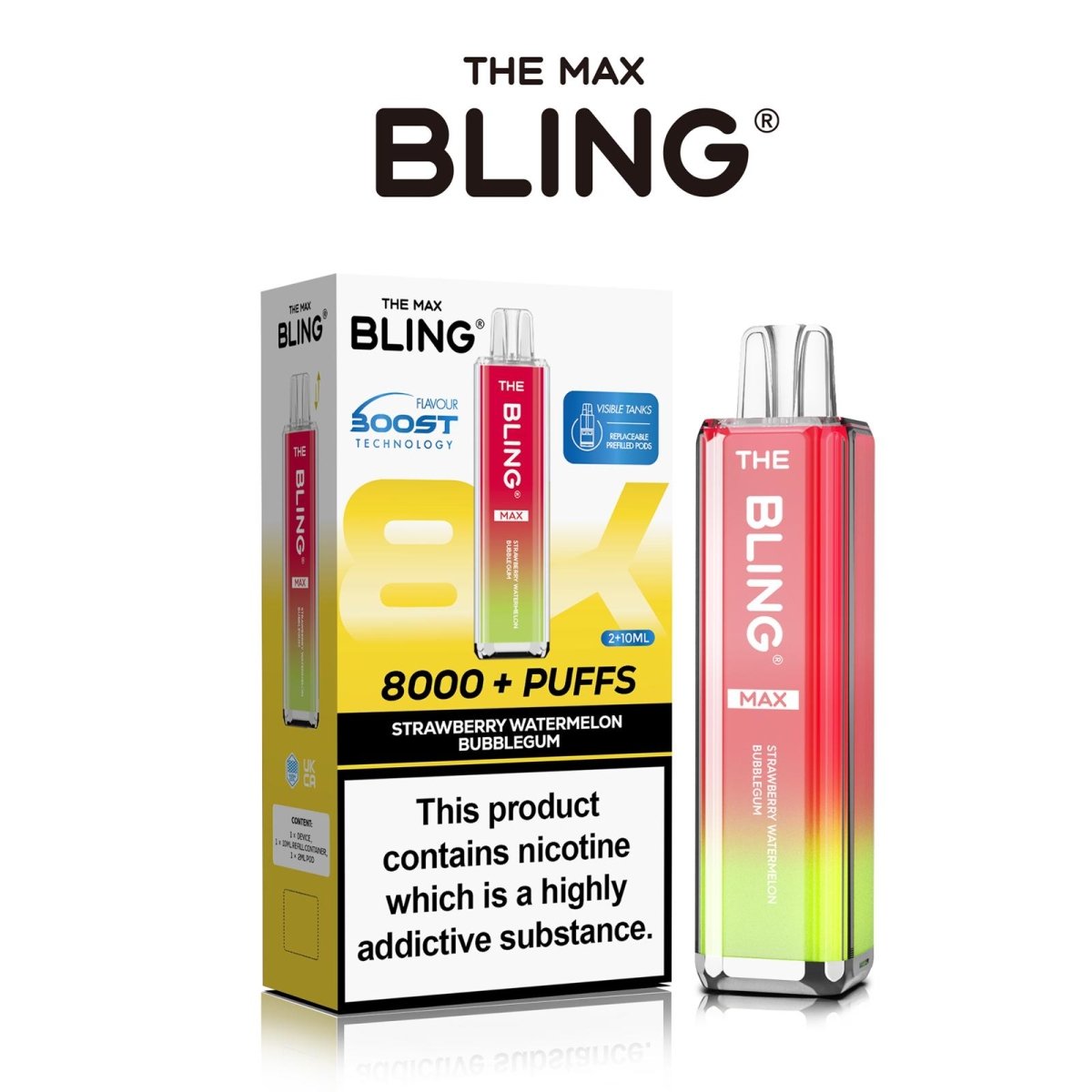 The Crystal Bling Max 8000 Preffilled Pod Kit - IMMYZ