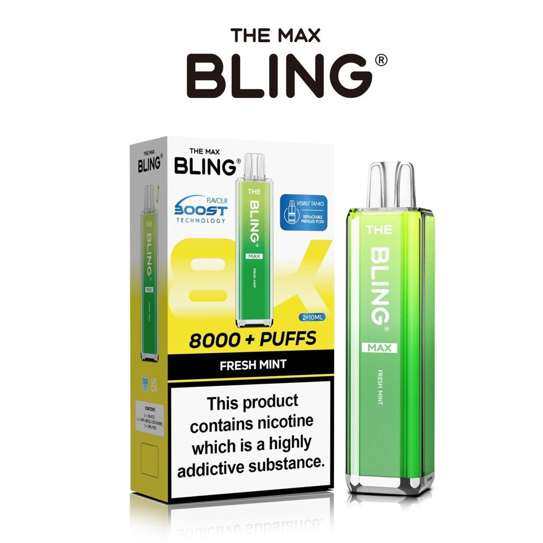 The Crystal Bling Max 8000 Preffilled Vape Kit Box of 5 - IMMYZ