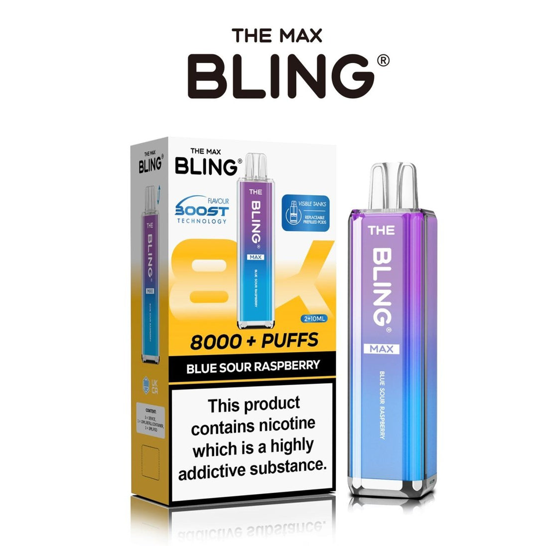 The Crystal Bling Max 8000 Preffilled Vape Kit Box of 5 - IMMYZ