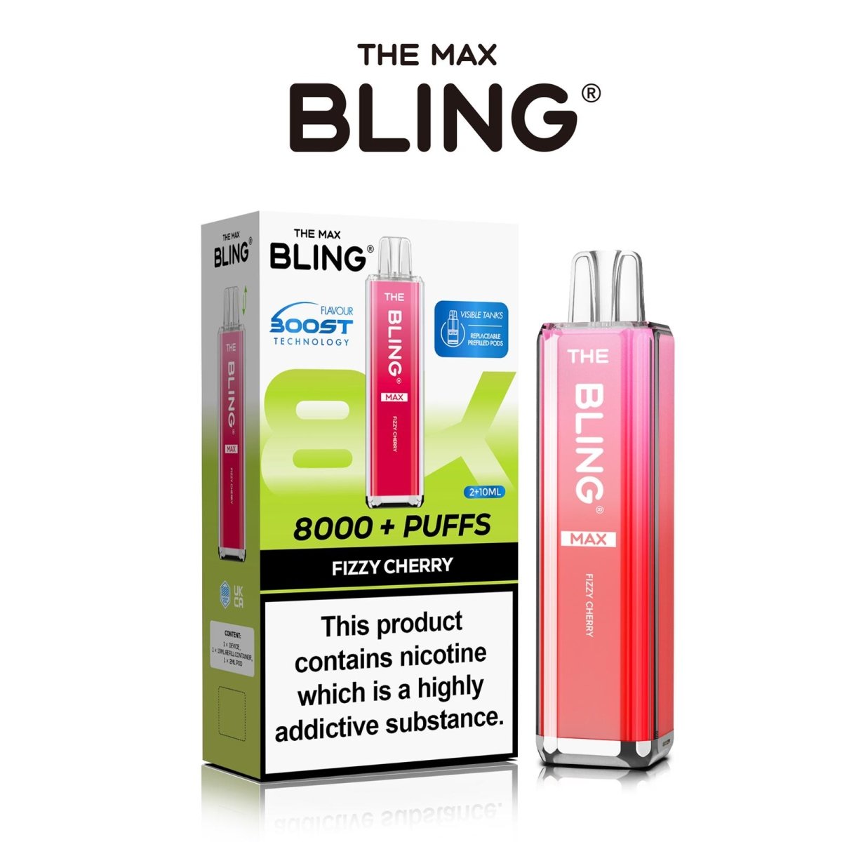 The Crystal Bling Max 8000 Preffilled Vape Kit Box of 5 - IMMYZ