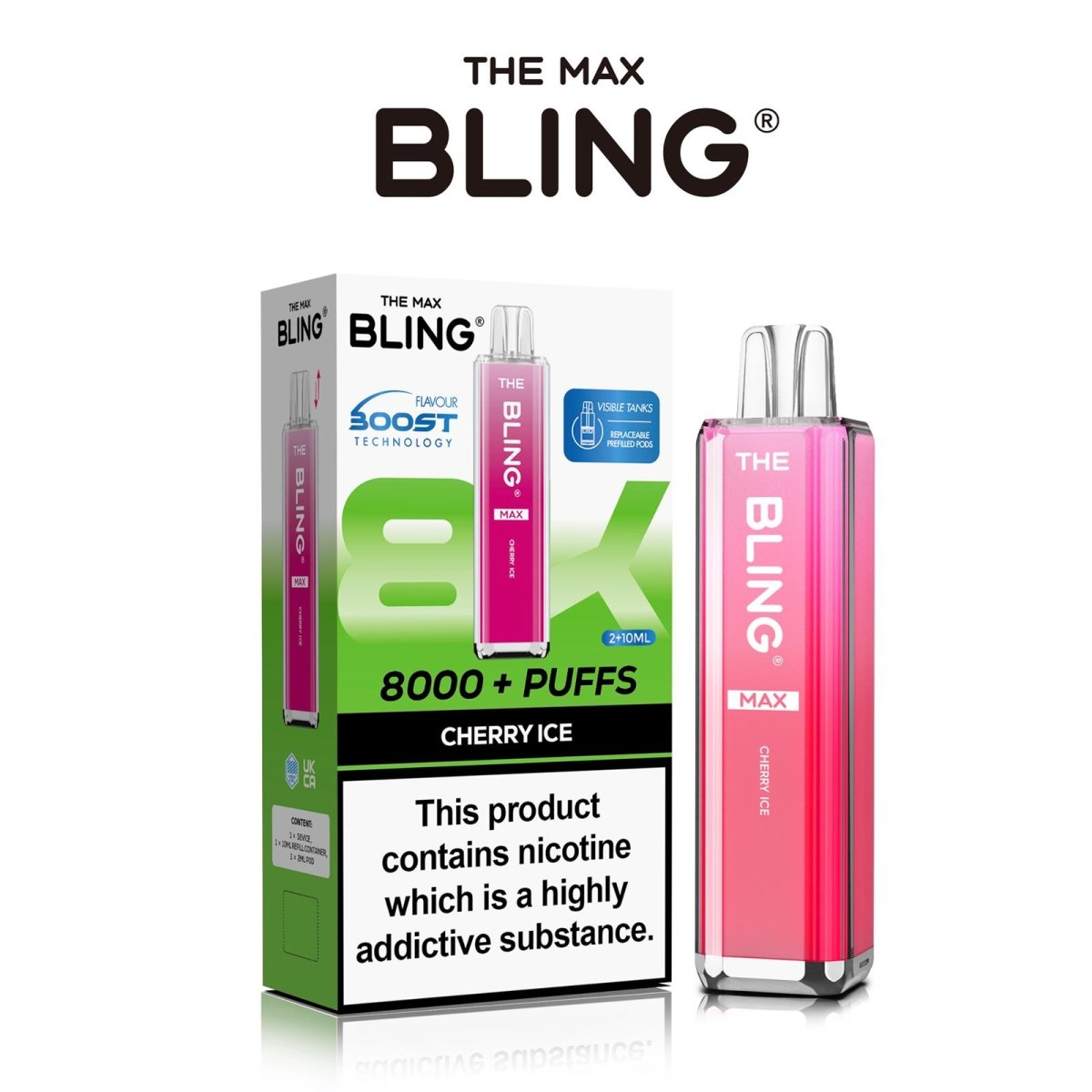 The Crystal Bling Max 8000 Preffilled Vape Kit Box of 5 - IMMYZ