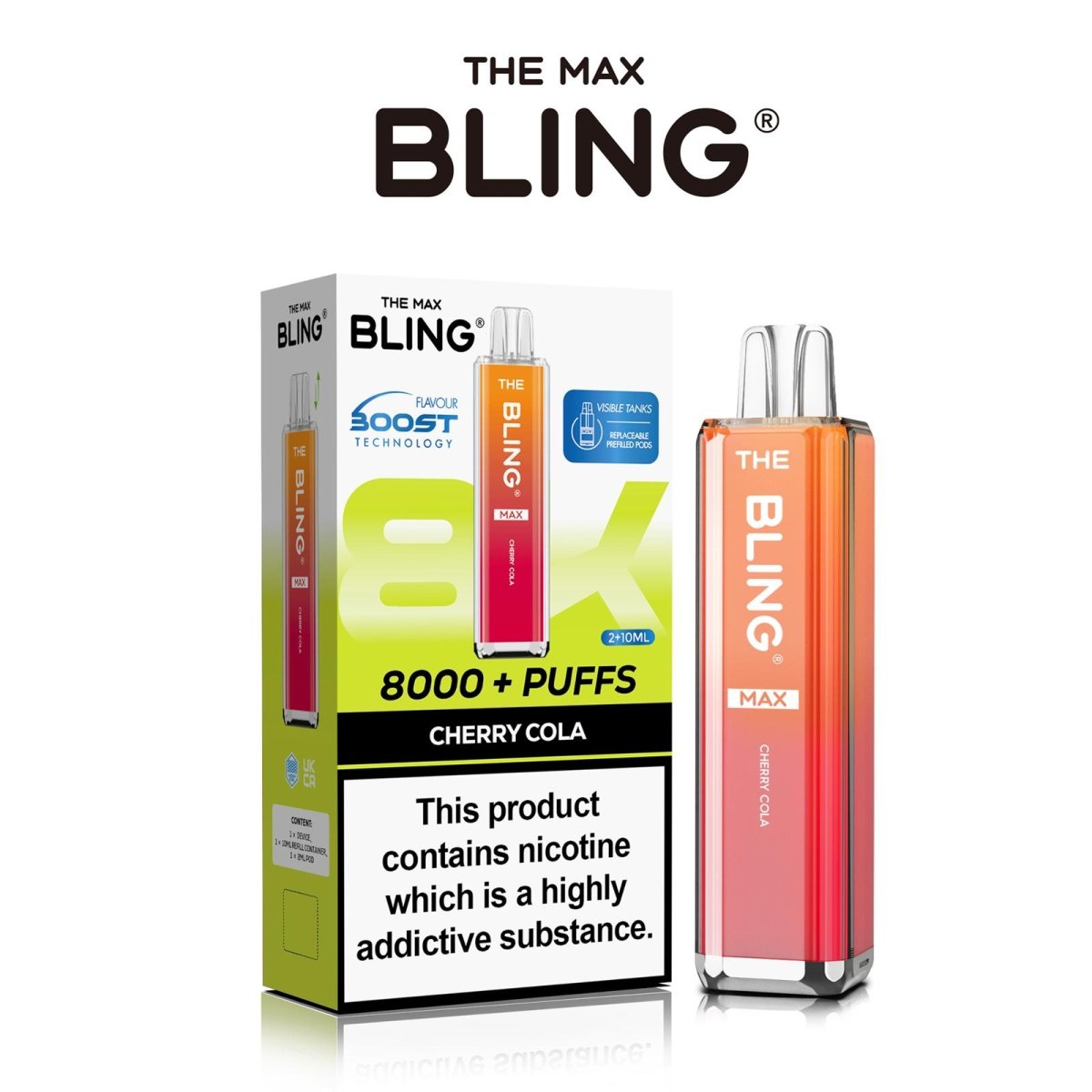 The Crystal Bling Max 8000 Preffilled Vape Kit Box of 5 - IMMYZ