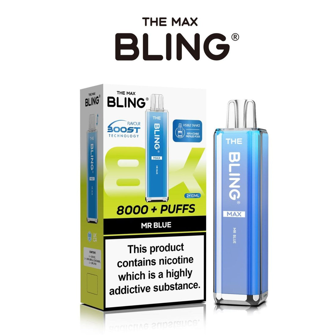 The Crystal Bling Max 8000 Preffilled Vape Kit Box of 5 - IMMYZ