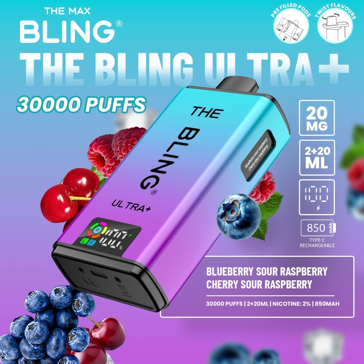The Crystal Bling Ultra Plus 30k Prefilled Vape Kit Box of 5 - IMMYZ