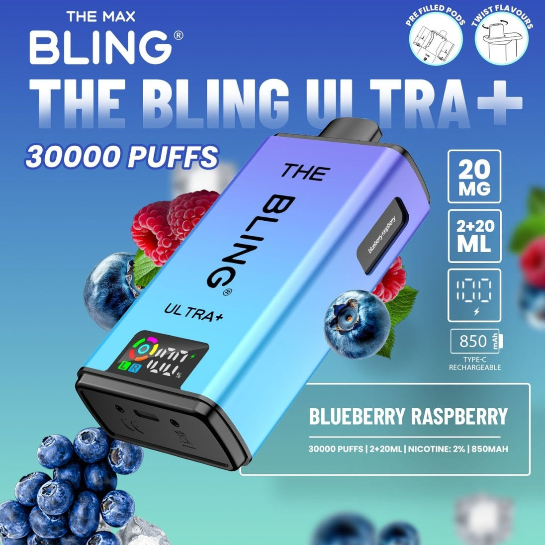 The Crystal Bling Ultra Plus 30k Prefilled Vape Kit Box of 5 - IMMYZ