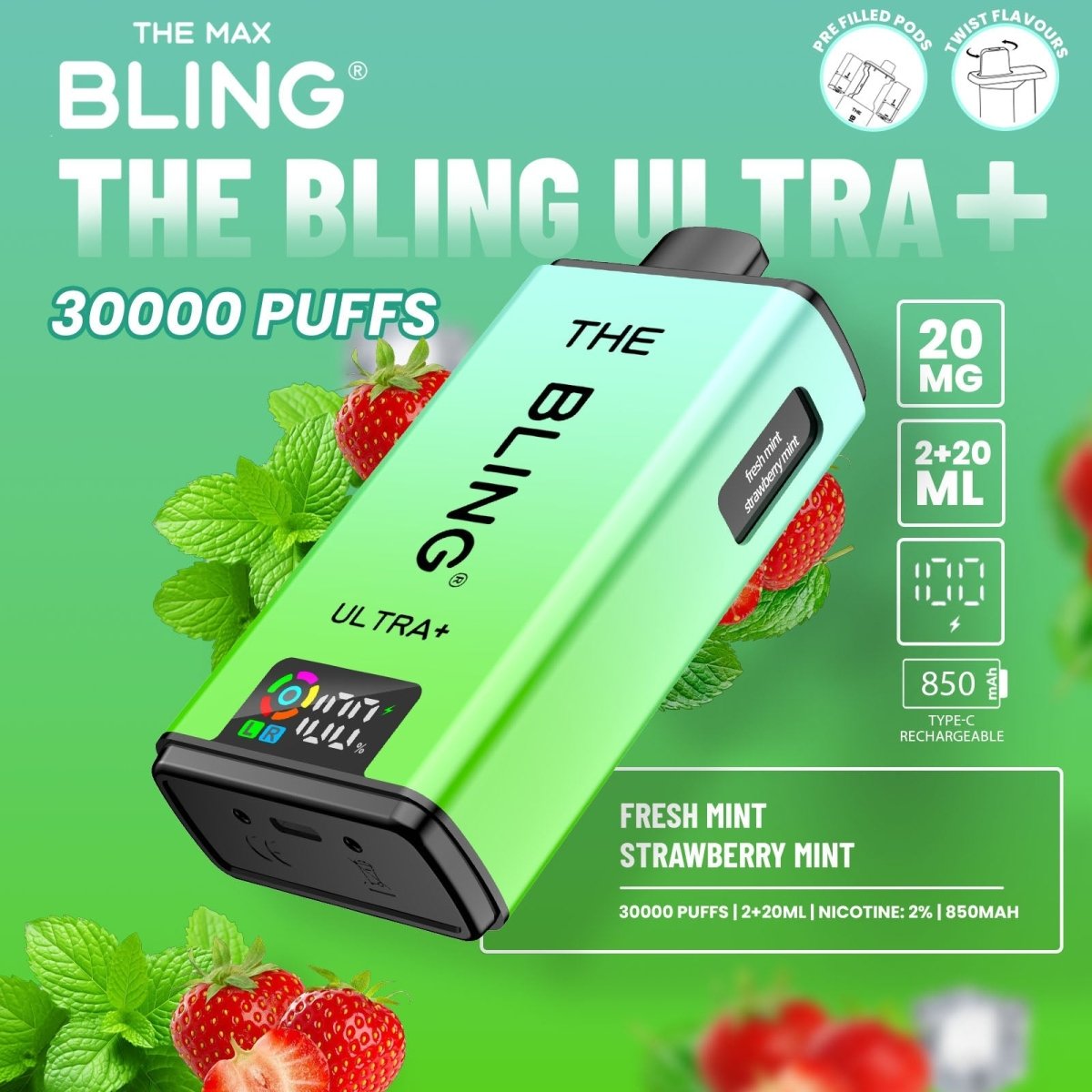 The Crystal Bling Ultra Plus 30k Prefilled Vape Kit - IMMYZ