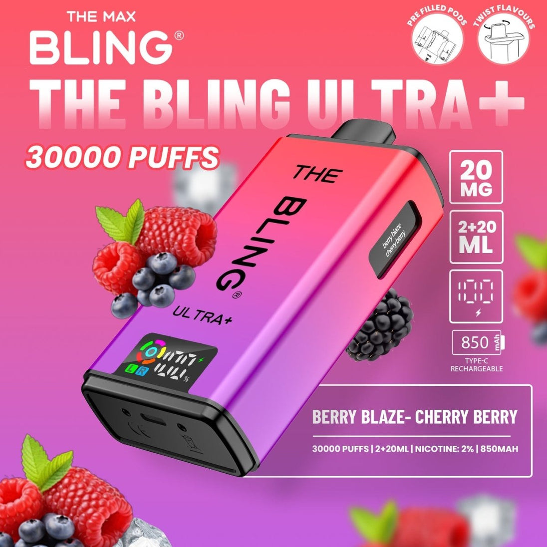 The Crystal Bling Ultra Plus 30k Prefilled Vape Kit - IMMYZ