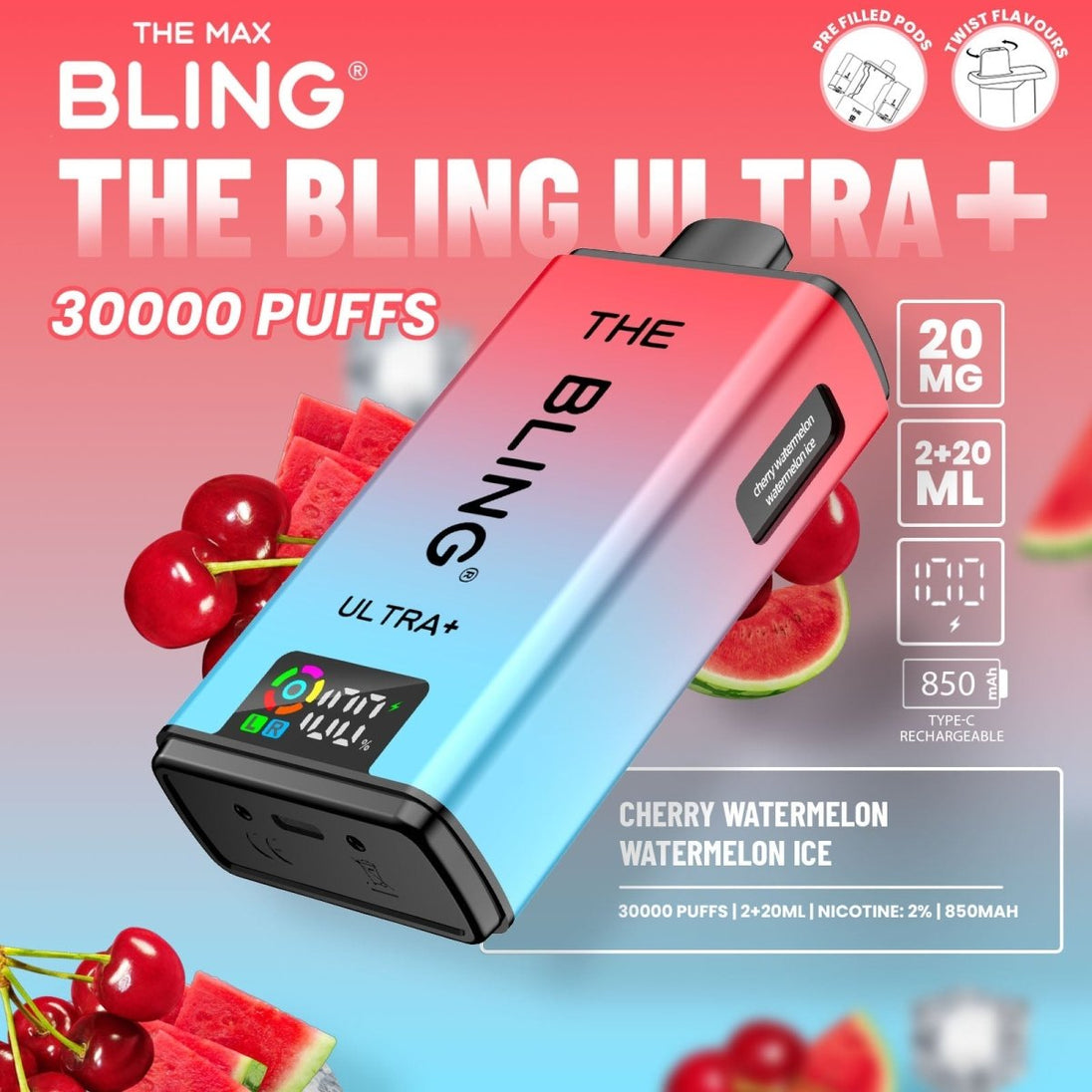 The Crystal Bling Ultra Plus 30k Prefilled Vape Kit - IMMYZ