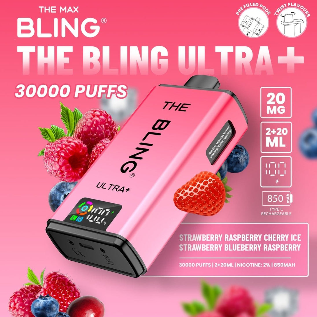 The Crystal Bling Ultra Plus 30k Prefilled Vape Kit - IMMYZ