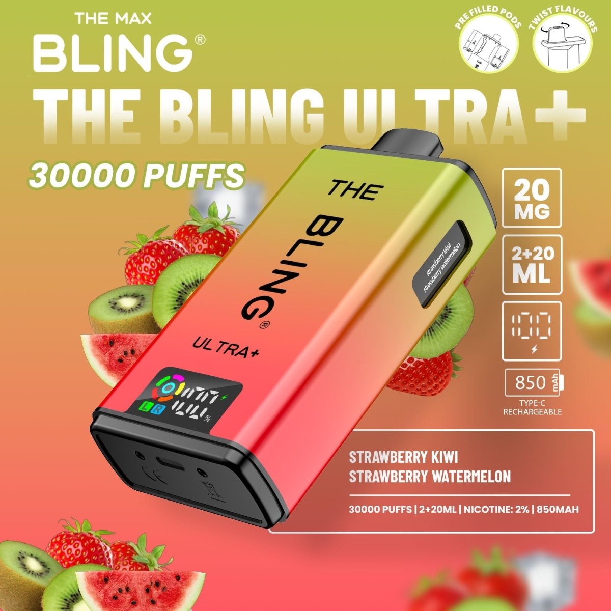 The Crystal Bling Ultra Plus 30k Prefilled Vape Kit - IMMYZ