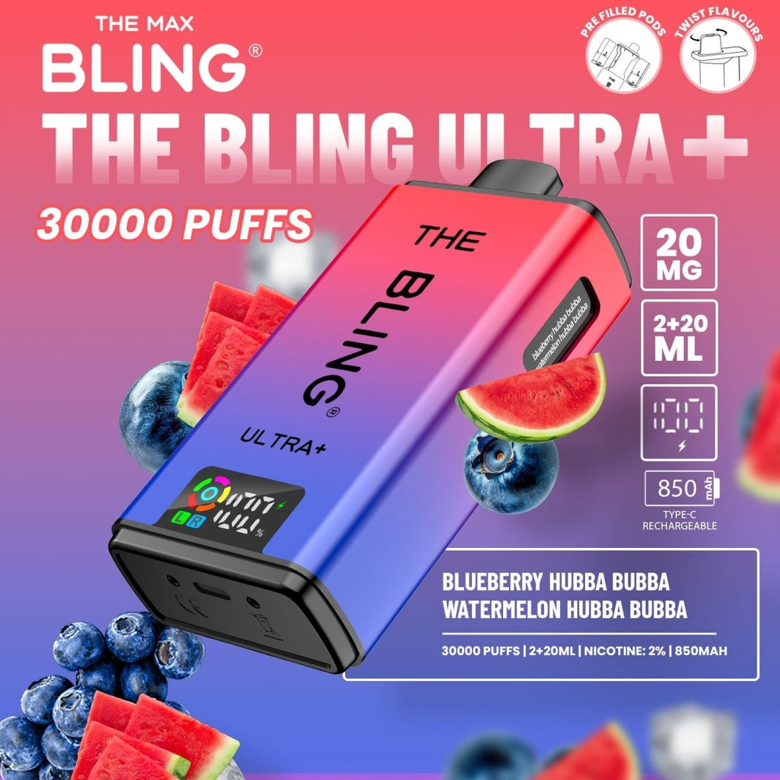 The Crystal Bling Ultra Plus 30k Prefilled Vape Kit - IMMYZ